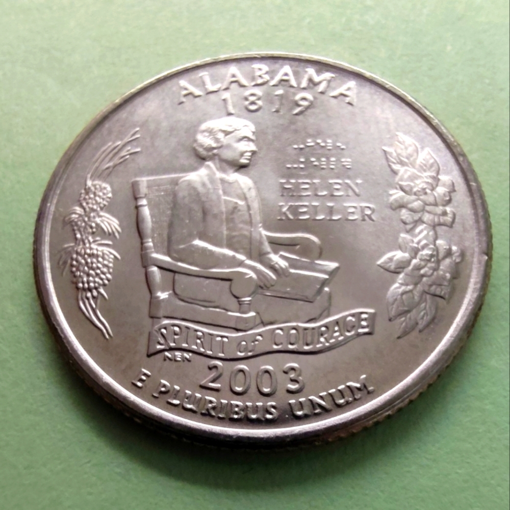 2003-P Alabama State Quarter Uncirculated From US Mint Roll. Item #5062